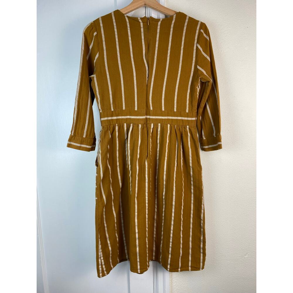 Roolee Mustard Yellow Striped Mini Dress - Picture 3 of 6